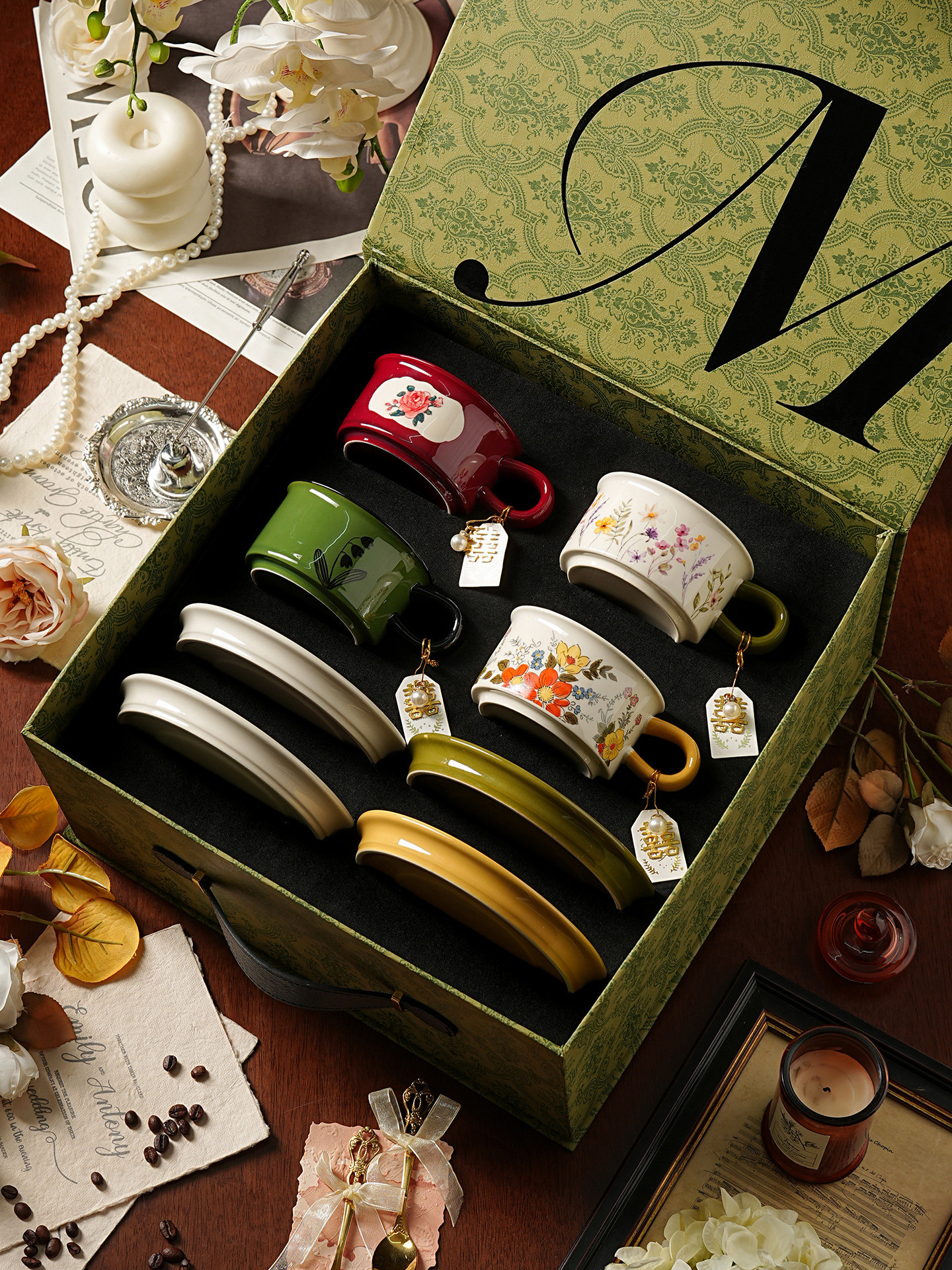 陶瓷咖啡杯高级感轻奢高颜值下午茶餐具手作咖啡杯碟套装乔迁礼物