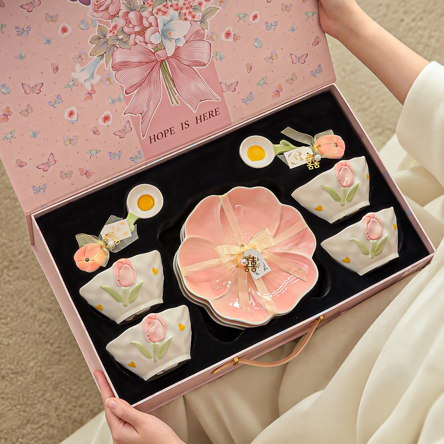 送闺蜜新婚生日乔迁礼物高级实用礼品餐具套装礼盒装碗盘结婚碗筷