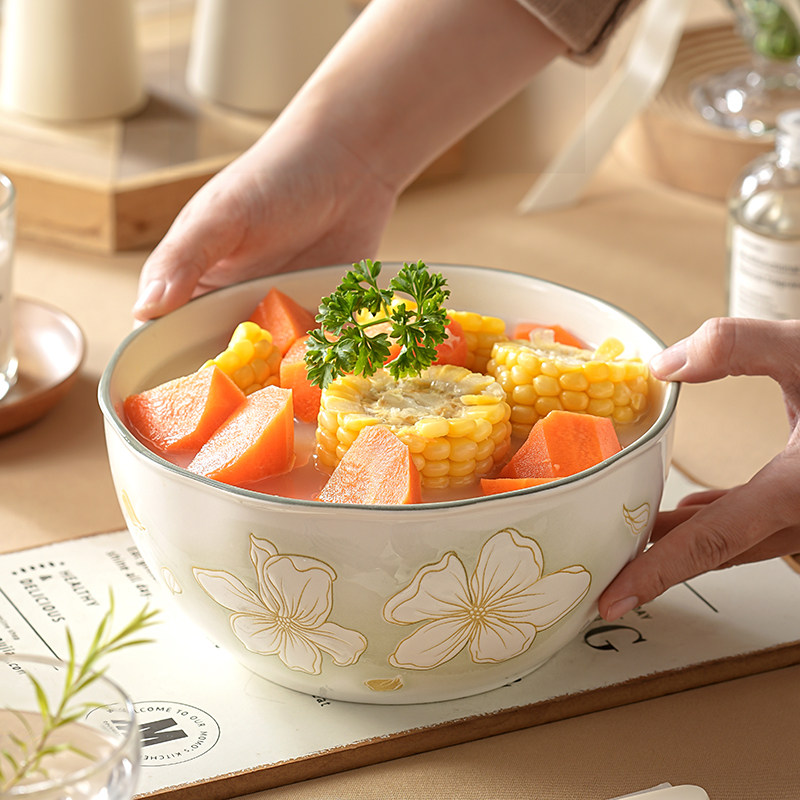 日式陶瓷汤碗家用2026新款高颜值大号汤盆饭店大容量碗餐具汤面碗,餐饮具,碗,淘宝优惠券,粉丝福利购,淘宝优惠卷