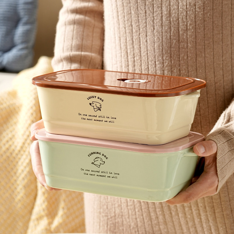 多巴胺陶瓷饭盒微波炉加热学生党上班族分隔可携式带盖子子保鲜便