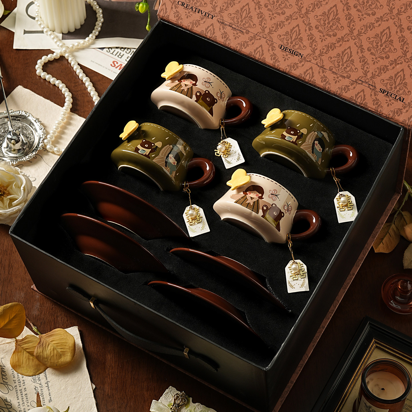 2025新款陶瓷咖啡杯碟套装礼盒高档精致家用生日订新婚礼物送新人