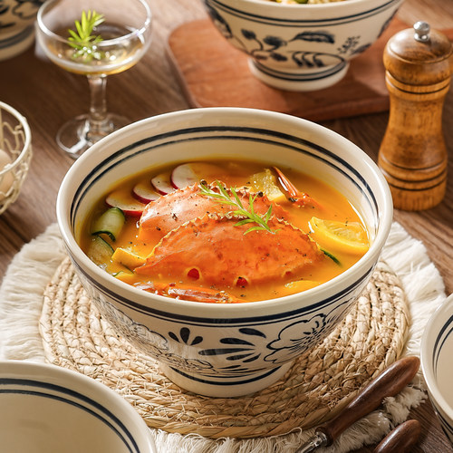 中式复古汤碗家用2025新款陶瓷大碗吃泡面碗汤面碗大号汤盆拉面碗