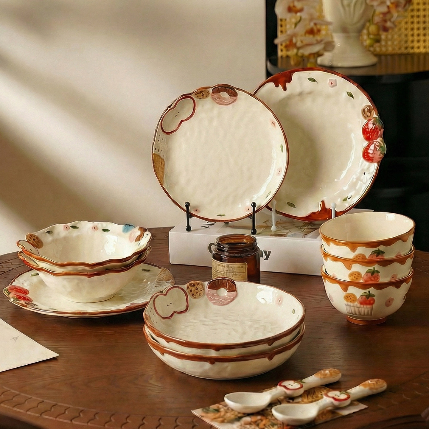 特别漂亮的碗家用2026新款高颜值陶瓷碗可爱碗筷碗碟碗盘餐具套装