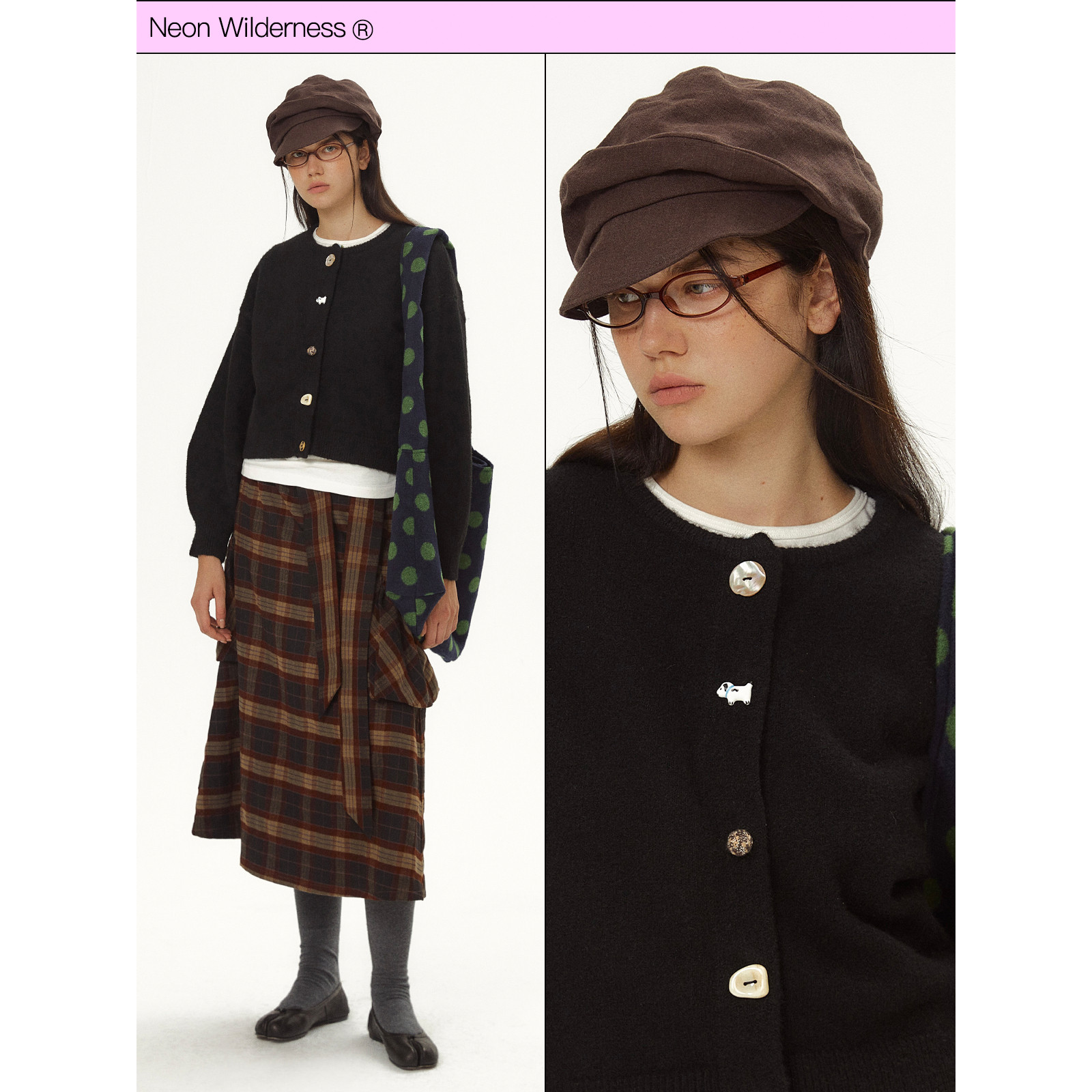 霓虹大荒野® PerfectDays 小狗纽扣毛衣开衫