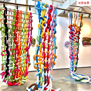 5厘米超粗冰岛毛线粗毛线手工挂毯商场婚庆幼儿园装 饰瀑布挂毯线