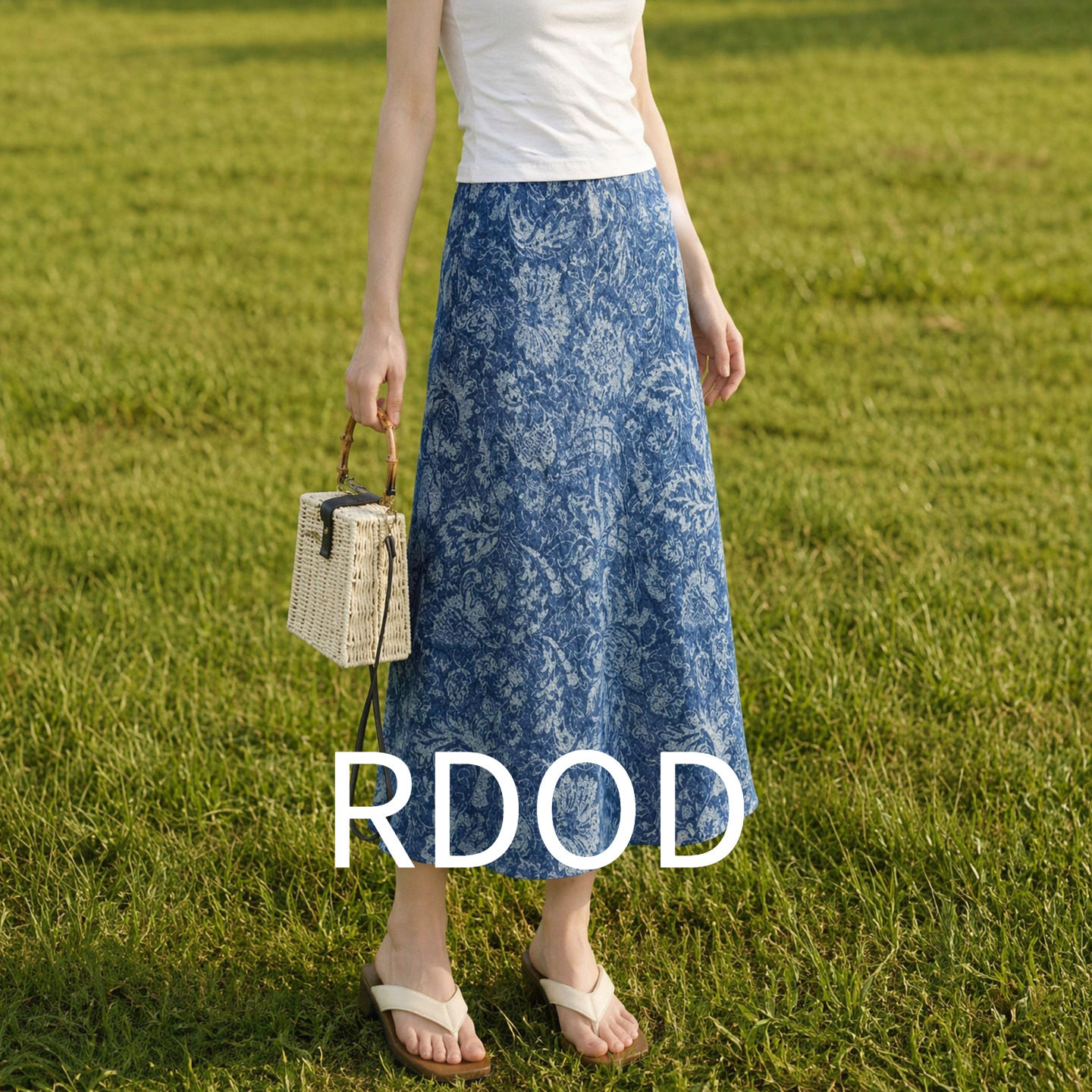 2026夏季新款桑蚕丝复古风印花半身裙女气质通勤中长款真丝鱼尾裙