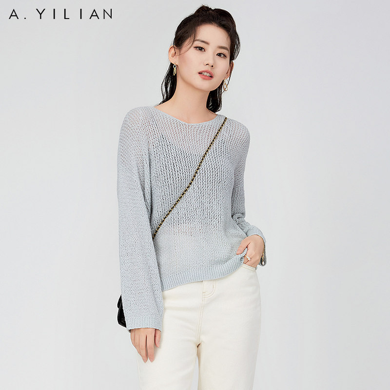 阿依莲2022年秋装新款针织衫早秋初秋上衣韩系毛衣女奶系穿搭外穿