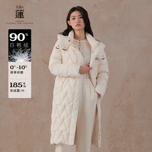 【商场同款】阿依莲气质中长款羽绒服女洋气设计感宽松连帽外套