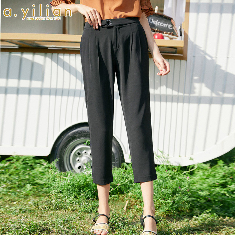 阿依莲休闲裤女2020夏季新款时尚百搭哈伦裤