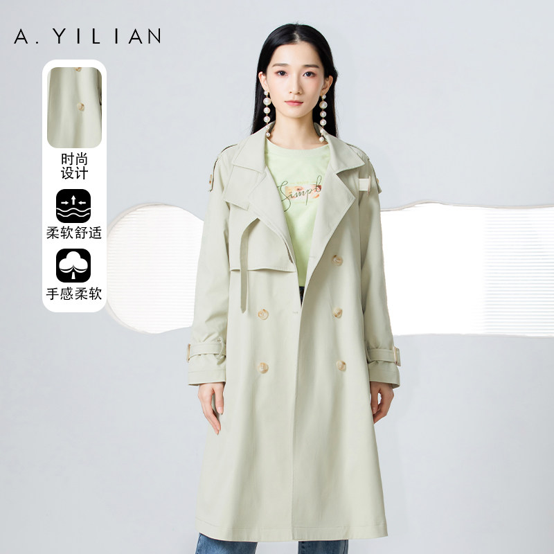 阿依莲2022年春季新款简易风衣小个子韩版流行显瘦休闲工装外套