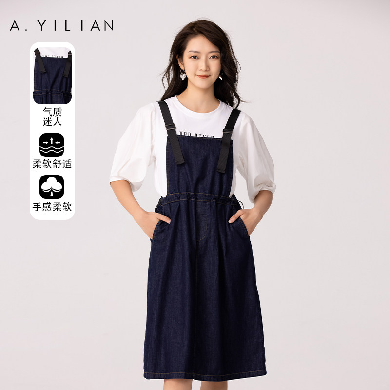 【商场同款】阿依莲2022年春季新品牛仔背带裙