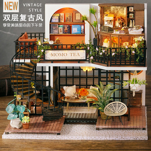 复古风茶室花店手工制作diy小屋