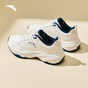 林孝埈同款 秋冬情侣鞋 安踏ACE 女鞋 网球风耐脏小白鞋 2休闲鞋