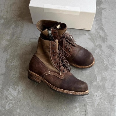 阿美咔叽复古做旧工程师靴马丁靴