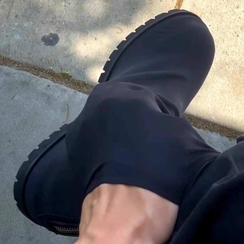 男女褶皱帆布短靴424切尔西靴