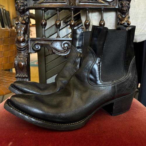 翘头切尔西靴真皮手工情侣巫师靴