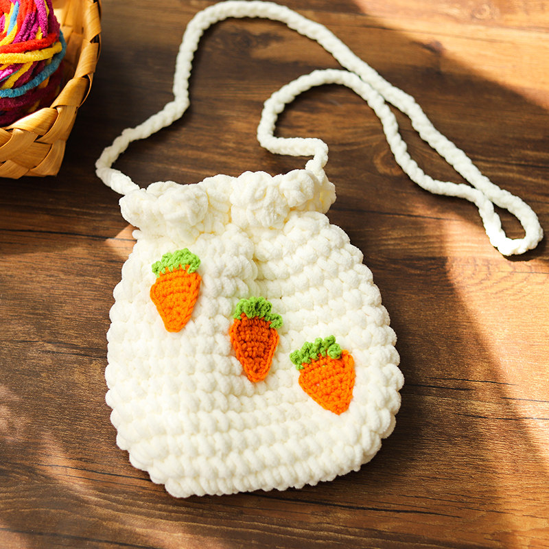 手工编织包包diy毛线泡芙束口包自制材料包制作钩针抖音同款包包