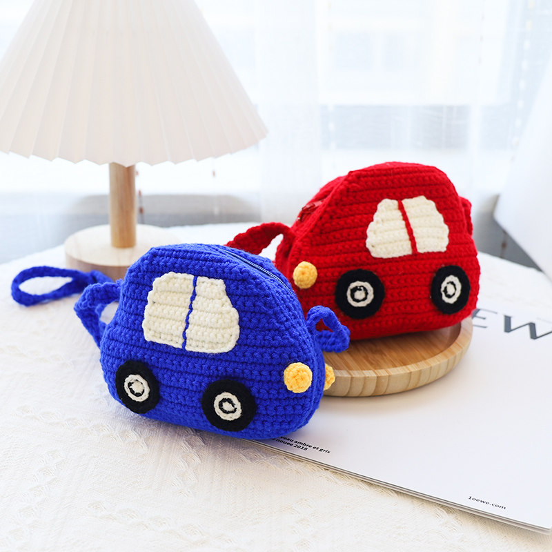 毛线手工diy钩针编织材料包小汽车背包手作包牛奶棉工艺品自已做