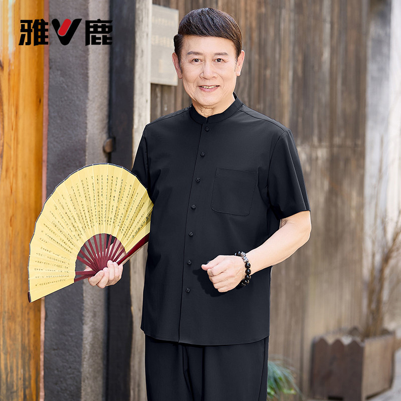 雅鹿2026年夏季新款中国风唐装男