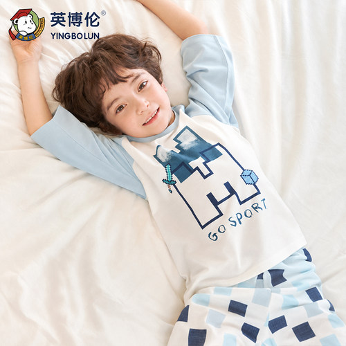 英博伦纯棉卡通夏季家居服套装
