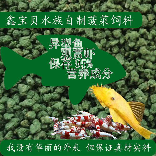 自制菠菜饲料底栖鱼真材实料鱼粮