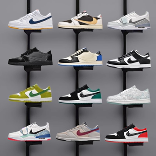 莆田aj男鞋白生胶蓝低帮板鞋鬼脸倒钩联名情侣款dunk休闲鞋aj1女