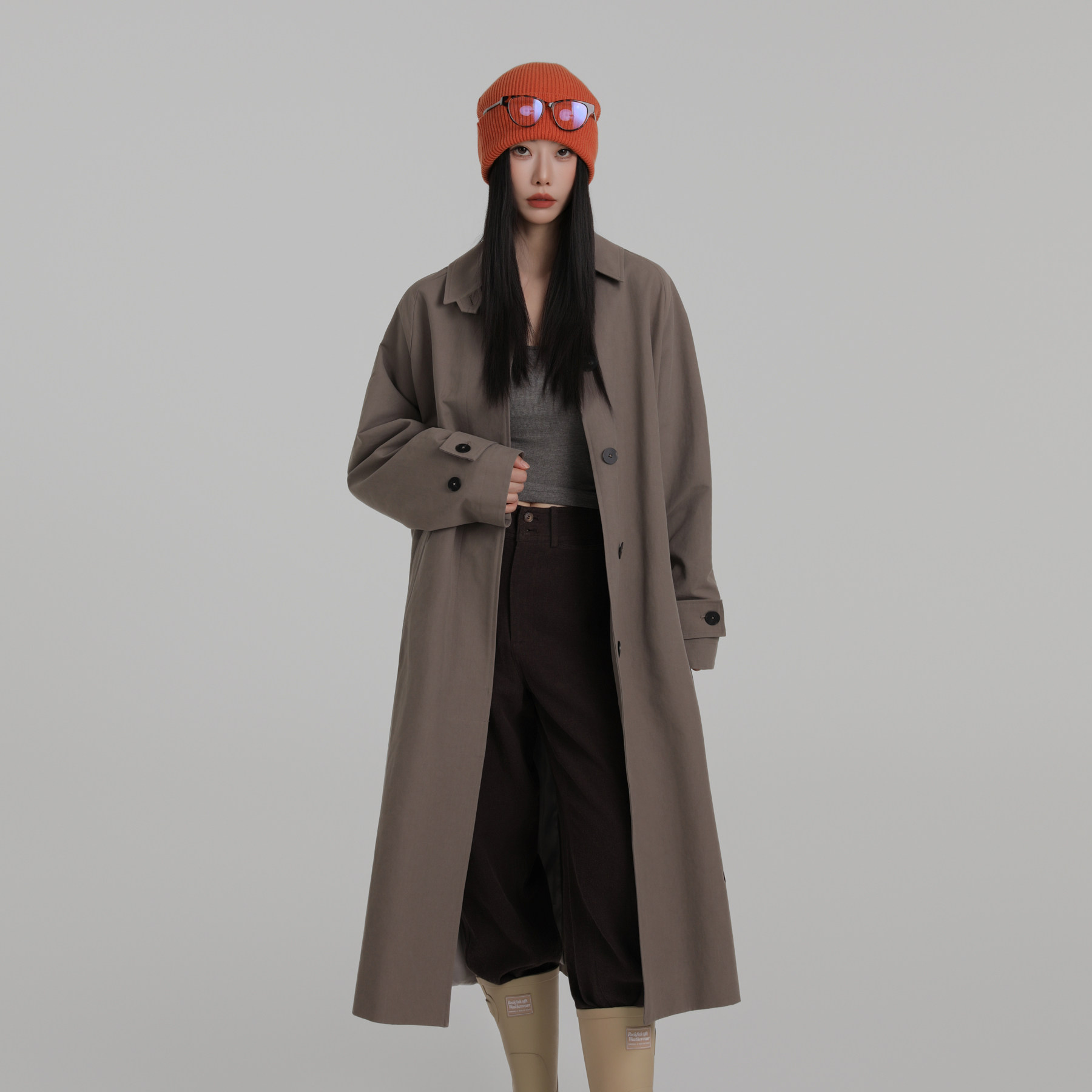 DYLIELY/黛丽 简约风中长款风衣女2026春装翻领双排扣大衣外套,女装/女士精品,风衣,淘宝优惠券,粉丝福利购,淘宝优惠卷