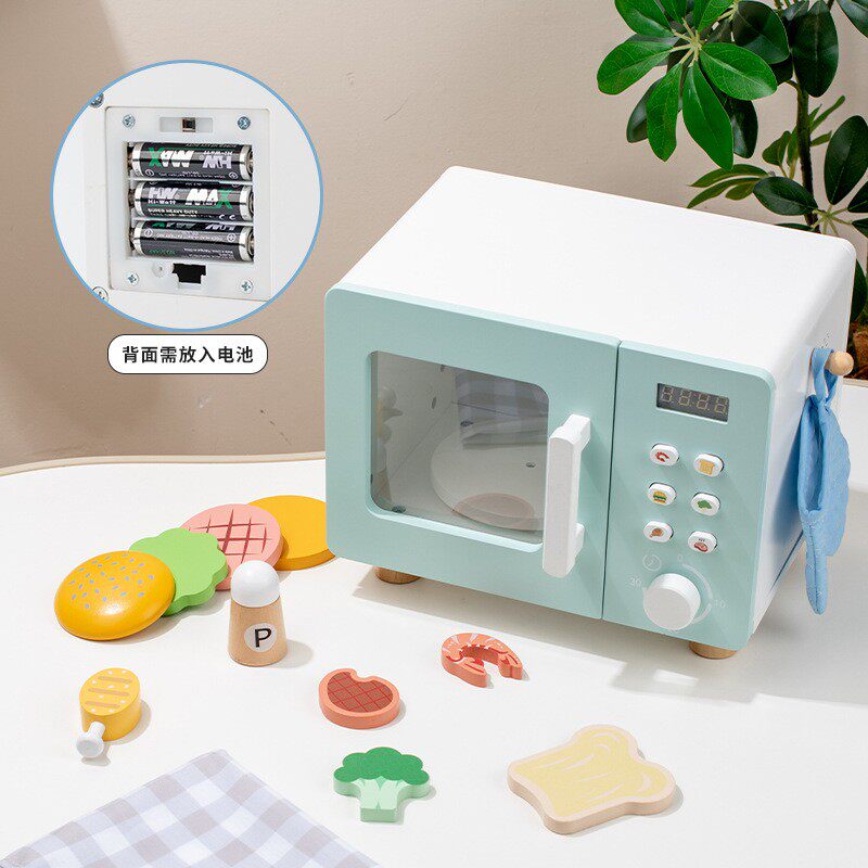韩国ins儿童过家家仿真电子微波炉厨房玩具宝宝益智模拟烤箱食玩