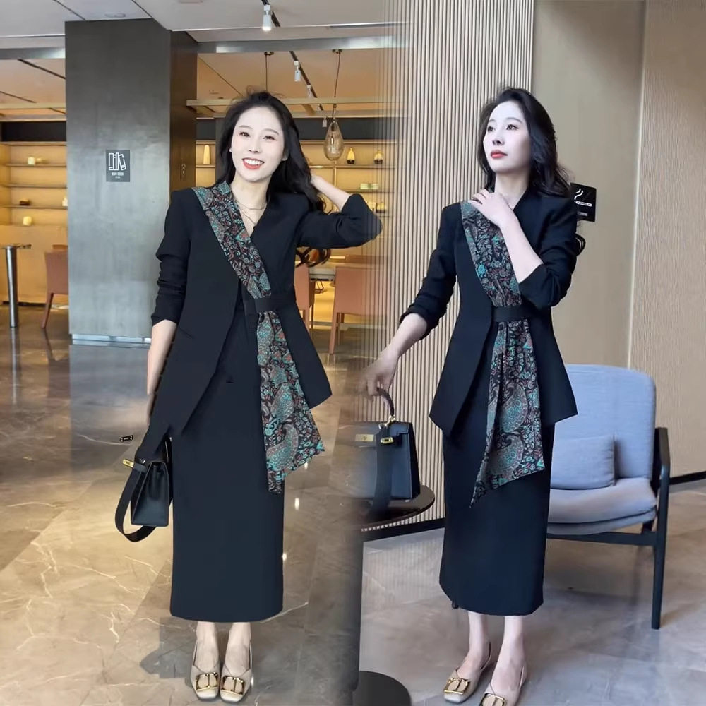 大码女装通勤时尚套装女胖mm设大码套装