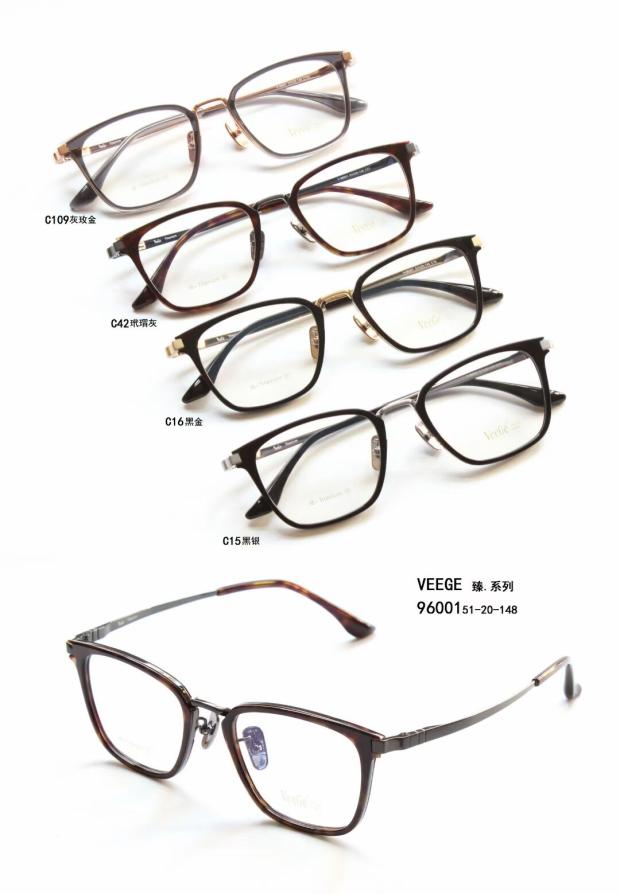 VeeGe臻品纯钛多边形眼镜V格精品镜架近视镜架商务男女款V-96001