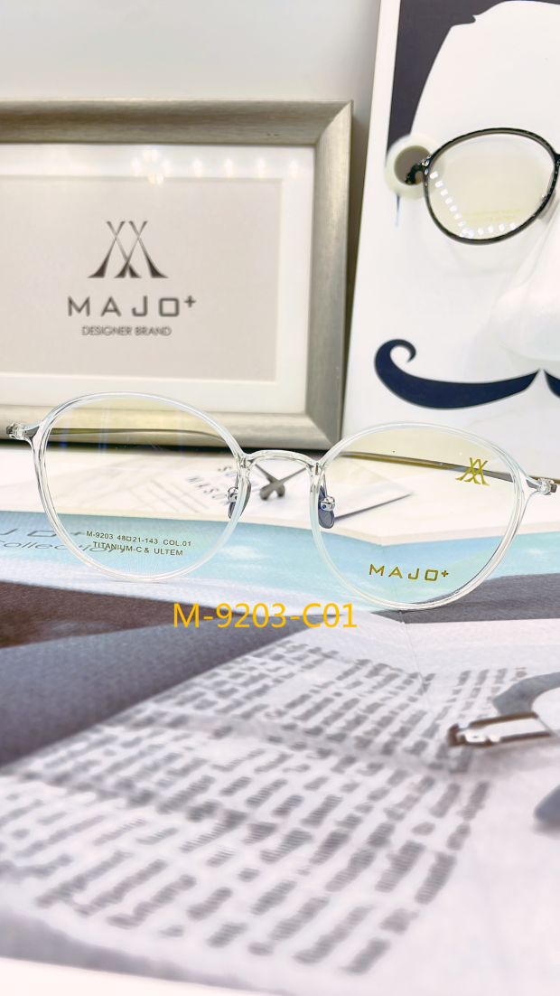 正品马颉MAJO+轻奢钛近视镜框全框男女款重量8克细边镜架 M-9203