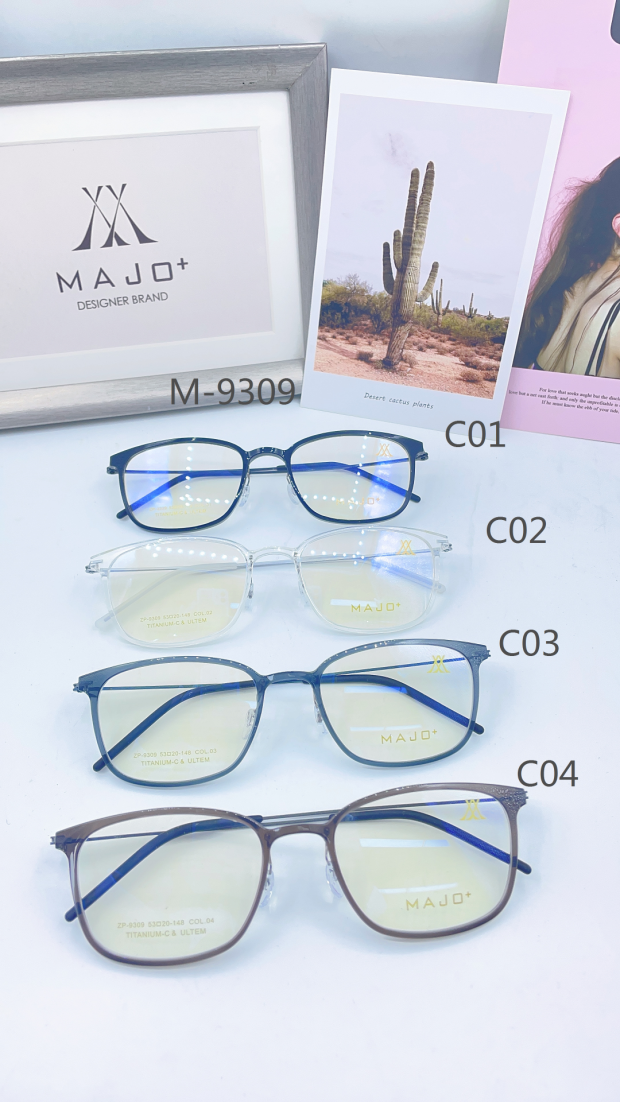 正品马颉MAJO+轻奢近视镜框全框男女款重量8克细边镜架 M-9309