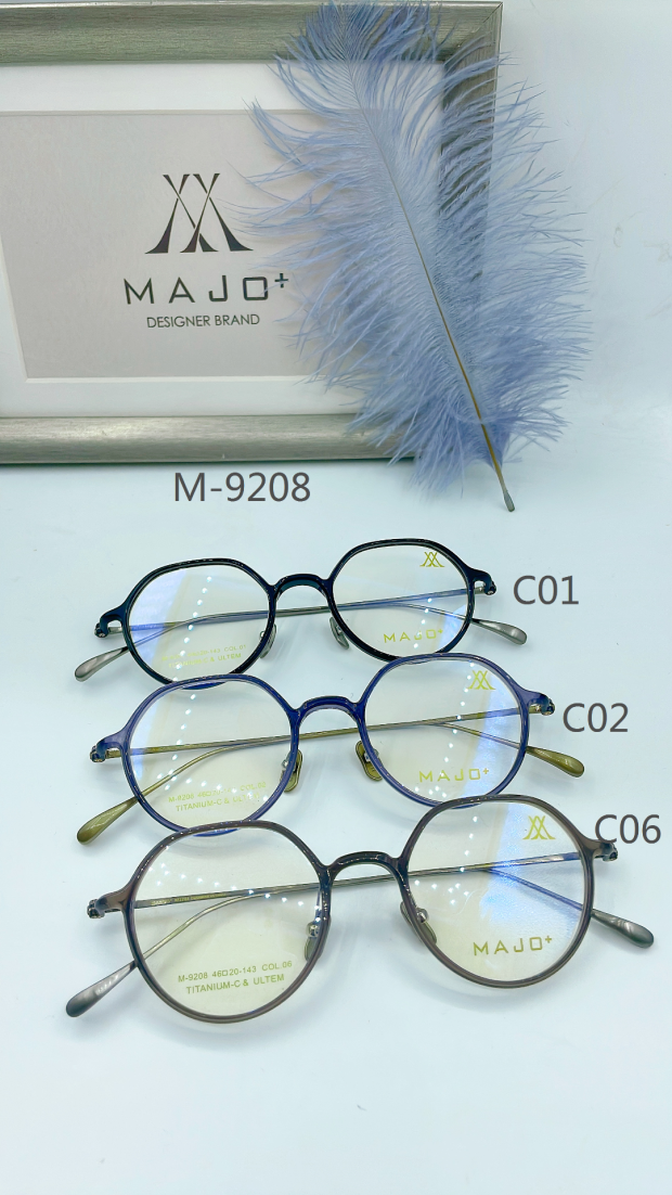 正品马颉MAJO+轻奢近视镜框全框男女款重量8克细边镜架 M-9208