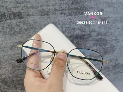 VANKOR钛合金多边形眼镜防蓝光精品镜架近视镜架商务款休闲30034