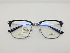 VeeGe纯钛眉毛眼镜V格全框镜架近视镜架商务防蓝光男款V-9045