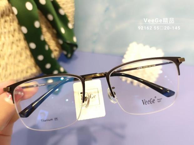 VeeGe纯钛商务眼镜V格精品镜架近视镜架商务男款眉毛半框V92162