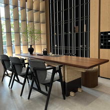 新中式现代简约泡茶桌北美胡桃木茶台实木轻奢茶桌2025新款高端