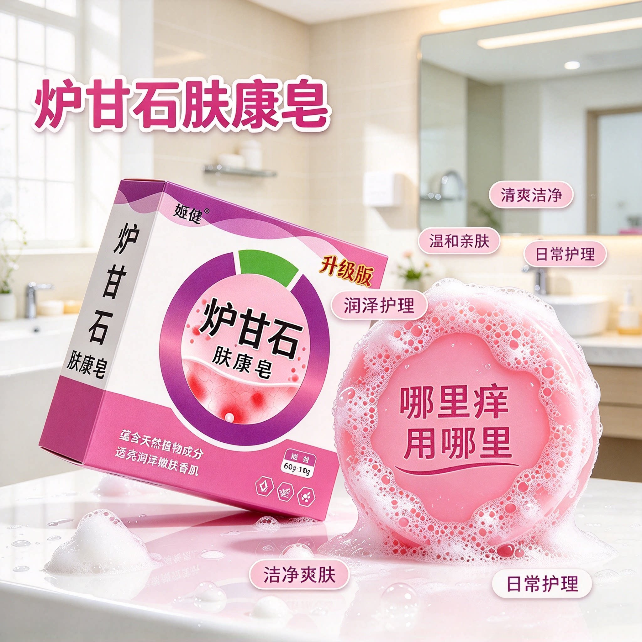 正品炉甘石肤康皂温和清洁后背肌肤日常清爽护理全身适用