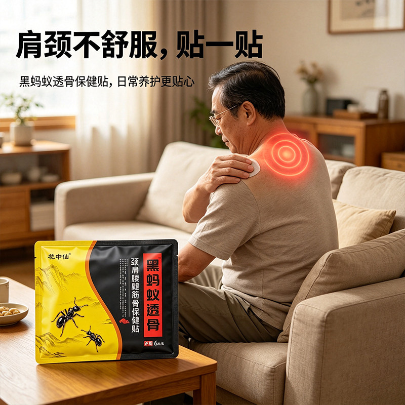花中仙黑蚂蚁透骨贴骨刺贴黑蚂蚁透透骨颈肩腰腿痛风湿膏药贴