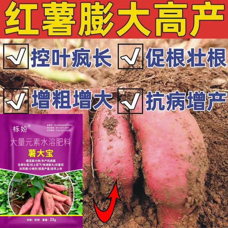 正品红薯快膨大红薯压苗膨大素地瓜红苕增甜增产防裂补钙补镁肥料