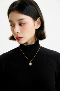 CHAWALANDRO夏瓦兰卓十字金刚杵项链吊坠挂饰项链时尚简约女款