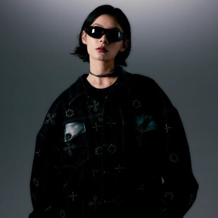 CHAWALANDRO夏瓦兰卓春季新款翻领夹克外套刺绣藏式潮牌外套