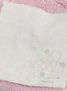 日单tocca花边全棉纯棉小方巾手帕柔软舒适小毛巾皇冠