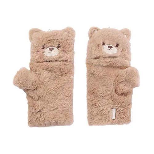 日单tutu女款anna儿童亲子毛绒手套可爱动物翻盖日系加厚秋冬保暖