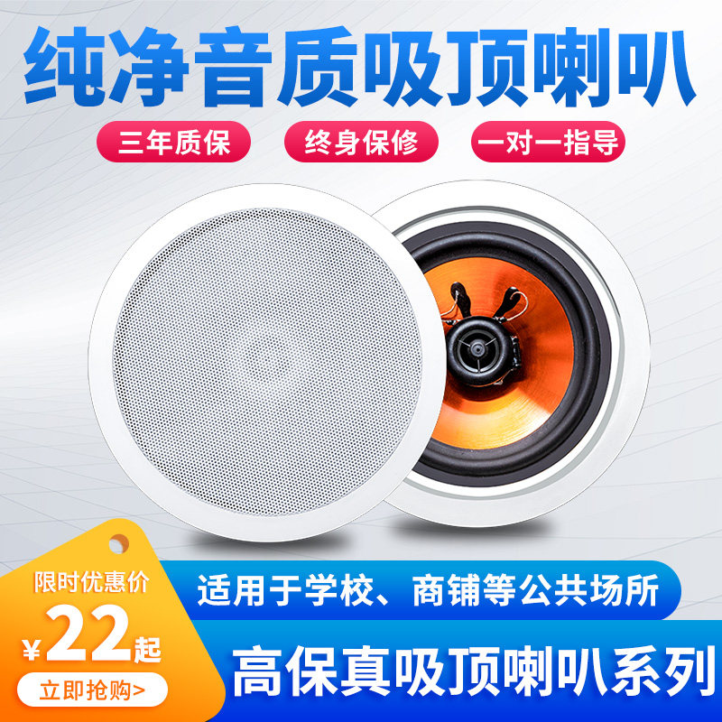 同轴吸顶喇叭天花吊顶音箱店铺商场扬声器家庭音响背景音乐喇叭