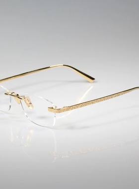 Corvo bianco工作室出品18K黄金雕金眼镜