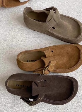 TOMBOR通宝2025秋款新品厚底勃肯鞋女内增高软底一脚蹬懒人鞋