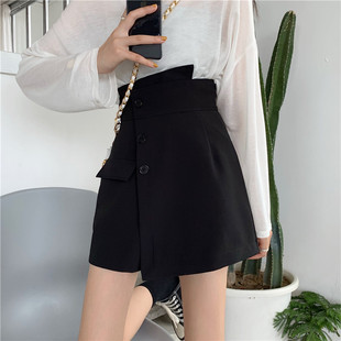 不规则a字裙裤 新款 高腰显瘦小心机遮肚短裙 半身裙女2020秋季 大码