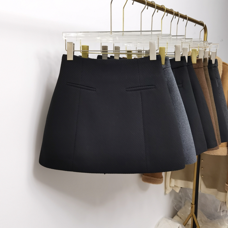 加厚毛呢短裙百搭高腰半身裙女冬