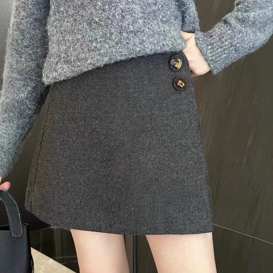 加厚不规则毛呢短裙大码高腰秋冬显瘦半身裙遮胯a字裙百搭包臀裙,女装/女士精品,半身裙,淘宝优惠券,粉丝福利购,淘宝优惠卷